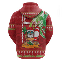Personalised Hawaii Christmas Hoodie Funny Santa Claus Surf Mele Kalikimaka LT05 - Polynesian Pride