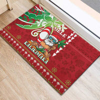 Hawaii Christmas Rubber Doormat Funny Santa Claus Surf Mele Kalikimaka