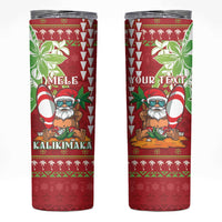 Personalised Hawaii Christmas Skinny Tumbler Funny Santa Claus Surf Mele Kalikimaka