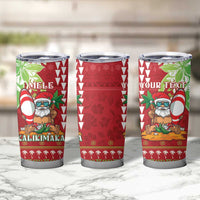 Personalised Hawaii Christmas Tumbler Cup Funny Santa Claus Surf Mele Kalikimaka LT05 - Polynesian Pride