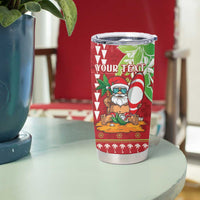 Personalised Hawaii Christmas Tumbler Cup Funny Santa Claus Surf Mele Kalikimaka LT05 - Polynesian Pride
