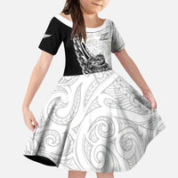 New Zealand Kiwi Rugby Custom Family Matching Puletasi and Hawaiian Shirt Go Champions Maori Pattern
