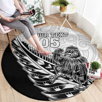 New Zealand Kiwi Rugby Custom Round Carpet Go Champions Maori Pattern