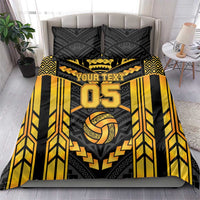 Custom Polynesia Beach Volleyball Bedding Set Gold Polynesian Tribal Pattern LT05 - Polynesian Pride