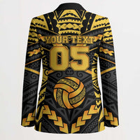 Custom Polynesia Beach Volleyball Blazer Gold Polynesian Tribal Pattern LT05 - Polynesian Pride