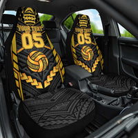 Custom Polynesia Beach Volleyball Car Seat Cover Gold Polynesian Tribal Pattern LT05 One Size Gold - Polynesian Pride