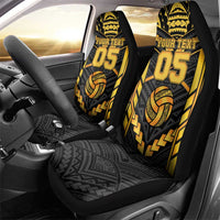 Custom Polynesia Beach Volleyball Car Seat Cover Gold Polynesian Tribal Pattern LT05 - Polynesian Pride