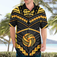 Custom Polynesia Beach Volleyball Hawaiian Shirt Gold Polynesian Tribal Pattern LT05 - Polynesian Pride