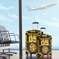 Custom Polynesia Beach Volleyball Luggage Cover Gold Polynesian Tribal Pattern - Polynesian Pride