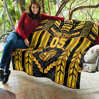 Custom Polynesia Beach Volleyball Quilt Gold Polynesian Tribal Pattern LT05 - Polynesian Pride