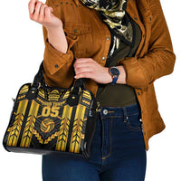 Custom Polynesia Beach Volleyball Shoulder Handbag Gold Polynesian Tribal Pattern - Polynesian Pride
