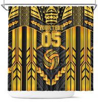 Custom Polynesia Beach Volleyball Shower Curtain Gold Polynesian Tribal Pattern LT05 Gold - Polynesian Pride