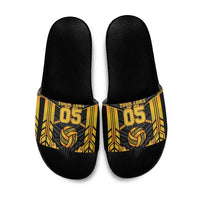 Custom Polynesia Beach Volleyball Slide Sandals Gold Polynesian Tribal Pattern LT05 Gold - Polynesian Pride