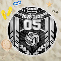Custom Polynesia Beach Volleyball Beach Blanket Polynesian Tribal Pattern LT05 One Size 150cm Black - Polynesian Pride
