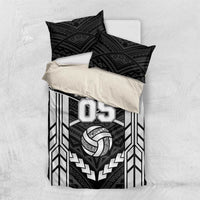 Custom Polynesia Beach Volleyball Bedding Set Polynesian Tribal Pattern LT05 US Twin 172cm x 218cm Black - Polynesian Pride