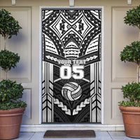 Custom Polynesia Beach Volleyball Door Cover Polynesian Tribal Pattern LT05 Black - Polynesian Pride