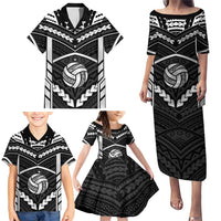 Custom Polynesia Beach Volleyball Family Matching Puletasi and Hawaiian Shirt Polynesian Tribal Pattern - Polynesian Pride