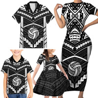 Custom Polynesia Beach Volleyball Family Matching Short Sleeve Bodycon Dress and Hawaiian Shirt Polynesian Tribal Pattern LT05 - Polynesian Pride