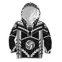 Custom Polynesia Beach Volleyball Kid Hoodie Polynesian Tribal Pattern LT05 Hoodie Black - Polynesian Pride
