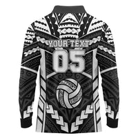Custom Polynesia Beach Volleyball Long Sleeve Polo Shirt Polynesian Tribal Pattern LT05 - Polynesian Pride