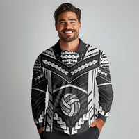 Custom Polynesia Beach Volleyball Long Sleeve Polo Shirt Polynesian Tribal Pattern LT05 - Polynesian Pride