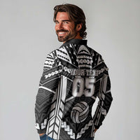 Custom Polynesia Beach Volleyball Long Sleeve Polo Shirt Polynesian Tribal Pattern LT05 - Polynesian Pride