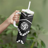 Custom Polynesia Beach Volleyball Tumbler With Handle Polynesian Tribal Pattern LT05 - Polynesian Pride