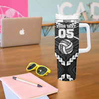 Custom Polynesia Beach Volleyball Tumbler With Handle Polynesian Tribal Pattern LT05 - Polynesian Pride