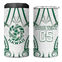 Custom Hawaii Volleyball 4 in 1 Can Cooler Tumbler Polynesian Pattern LT05 One Size: 16 oz Teal - Polynesian Pride