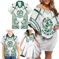 Custom Hawaii Volleyball Family Matching Off Shoulder Short Dress and Hawaiian Shirt Polynesian Pattern - Polynesian Pride