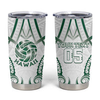 Custom Hawaii Volleyball Tumbler Cup Polynesian Pattern LT05 Teal - Polynesian Pride