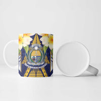 Personalised Nauru Independence Day Ceramic Mug Coat Of Arms With Plumeria LT05 - Polynesian Pride