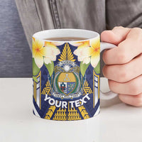 Personalised Nauru Independence Day Ceramic Mug Coat Of Arms With Plumeria LT05 - Polynesian Pride