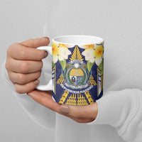 Personalised Nauru Independence Day Ceramic Mug Coat Of Arms With Plumeria LT05 - Polynesian Pride