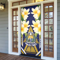 Personalised Nauru Independence Day Door Cover Coat Of Arms With Plumeria LT05 - Polynesian Pride