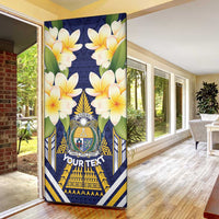 Personalised Nauru Independence Day Door Cover Coat Of Arms With Plumeria LT05 - Polynesian Pride
