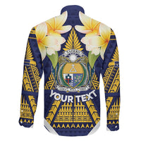 Personalised Nauru Independence Day Family Matching Puletasi and Hawaiian Shirt Coat Of Arms With Plumeria - Polynesian Pride