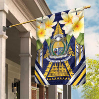 Nauru Independence Day Garden Flag Coat Of Arms With Plumeria LT05 House Flag Navy - Polynesian Pride