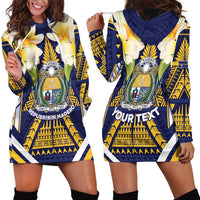 Personalised Nauru Independence Day Hoodie Dress Coat Of Arms With Plumeria LT05 - Polynesian Pride