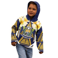 Personalised Nauru Independence Day Kid Hoodie Coat Of Arms With Plumeria LT05 - Polynesian Pride
