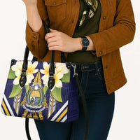 Nauru Independence Day Leather Bag Coat Of Arms With Plumeria LT05 - Polynesian Pride