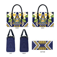 Nauru Independence Day Leather Bag Coat Of Arms With Plumeria LT05 - Polynesian Pride