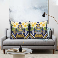 Nauru Independence Day Pillow Cover Coat Of Arms With Plumeria LT05 - Polynesian Pride