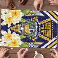 Nauru Independence Day Puzzle Coat Of Arms With Plumeria LT05 - Polynesian Pride
