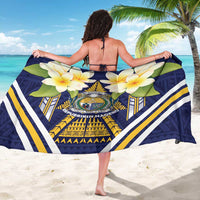 Nauru Independence Day Sarong Coat Of Arms With Plumeria LT05 - Polynesian Pride