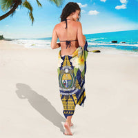 Nauru Independence Day Sarong Coat Of Arms With Plumeria LT05 - Polynesian Pride