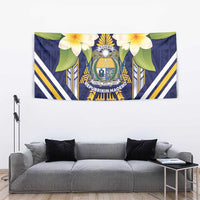 Nauru Independence Day Tapestry Coat Of Arms With Plumeria LT05 - Polynesian Pride