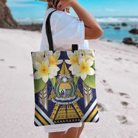 Nauru Independence Day Tote Bag Coat Of Arms With Plumeria LT05 - Polynesian Pride