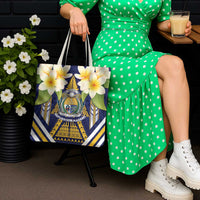 Nauru Independence Day Tote Bag Coat Of Arms With Plumeria LT05 - Polynesian Pride