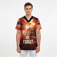 Honouring The ANZAC Spirit Scrub Top Gallipoli Lest We Forget - Polynesian Pride